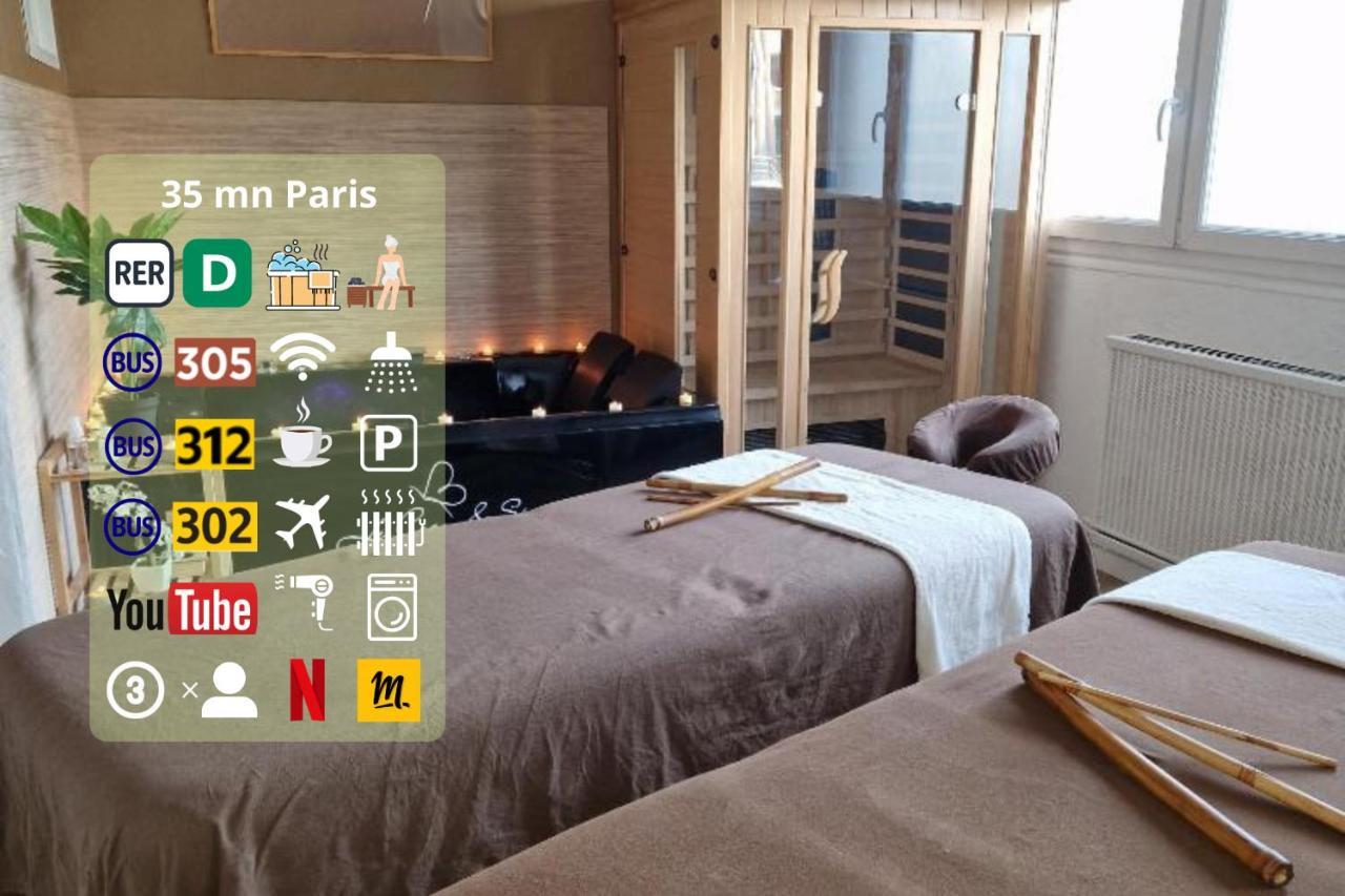 Derniere Reservations Avant Indisponibilite En Septembre Pour 12 Mois, Illimites Jacuzzi Spa Bain A Remous Interieur, Sauna Interieur, Parking Reserve, Vue Et Acces Parc, Prestations Uniques, 1Er Etage Corbeil-Essonnes Εξωτερικό φωτογραφία